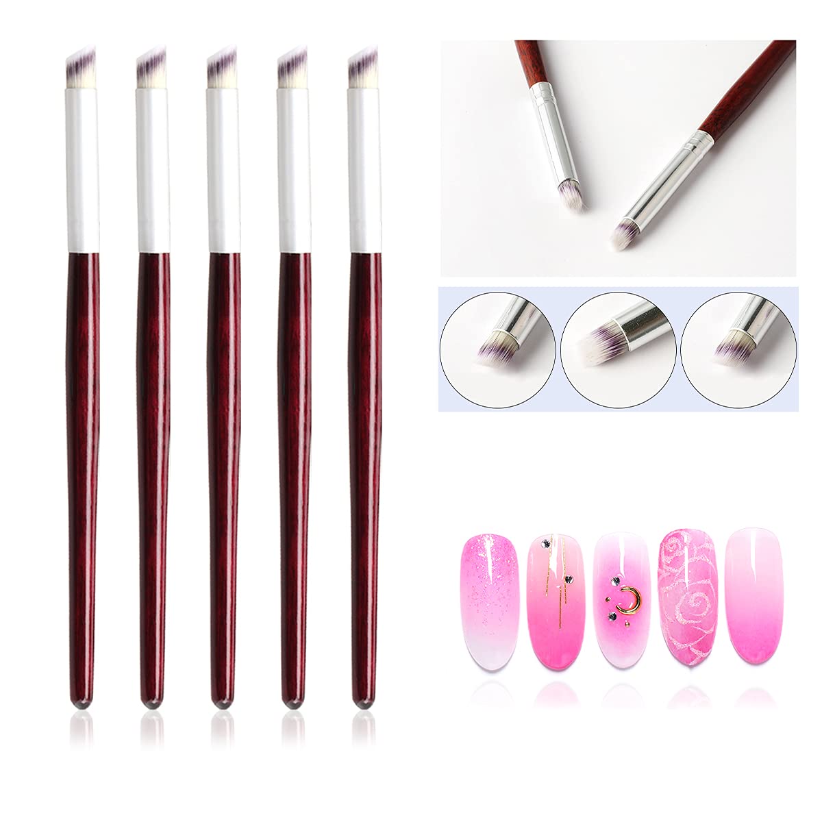 Furniture Hardware Nails - 1/2/3/5 Buah Set Kuas Ombre Kuku