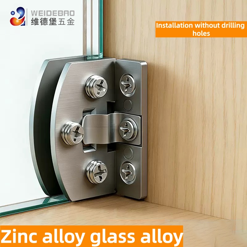 Quality Furniture Hardware - 2 Buah Klip Engsel Pintu Kaca
