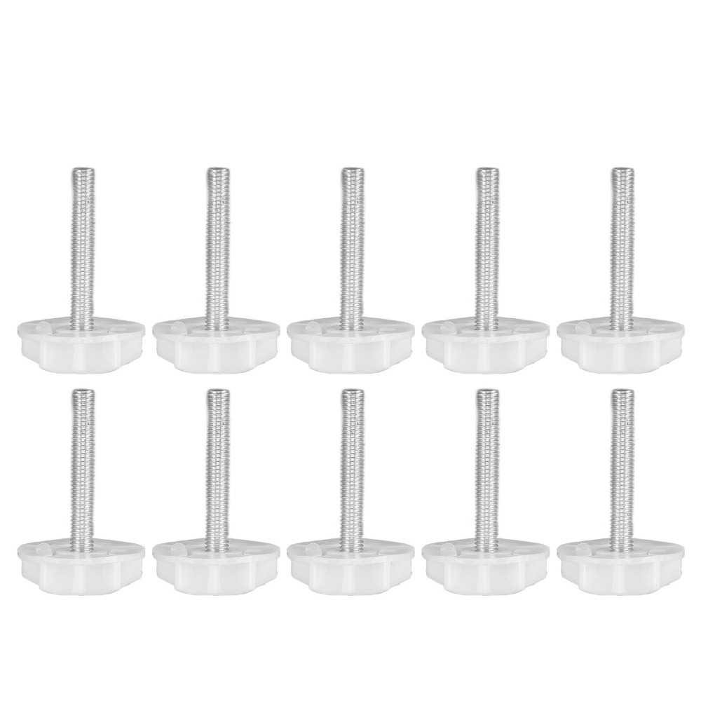Furniture Leveling Hardware - 10 Buah Sekrup Putih Kaki Penyetel