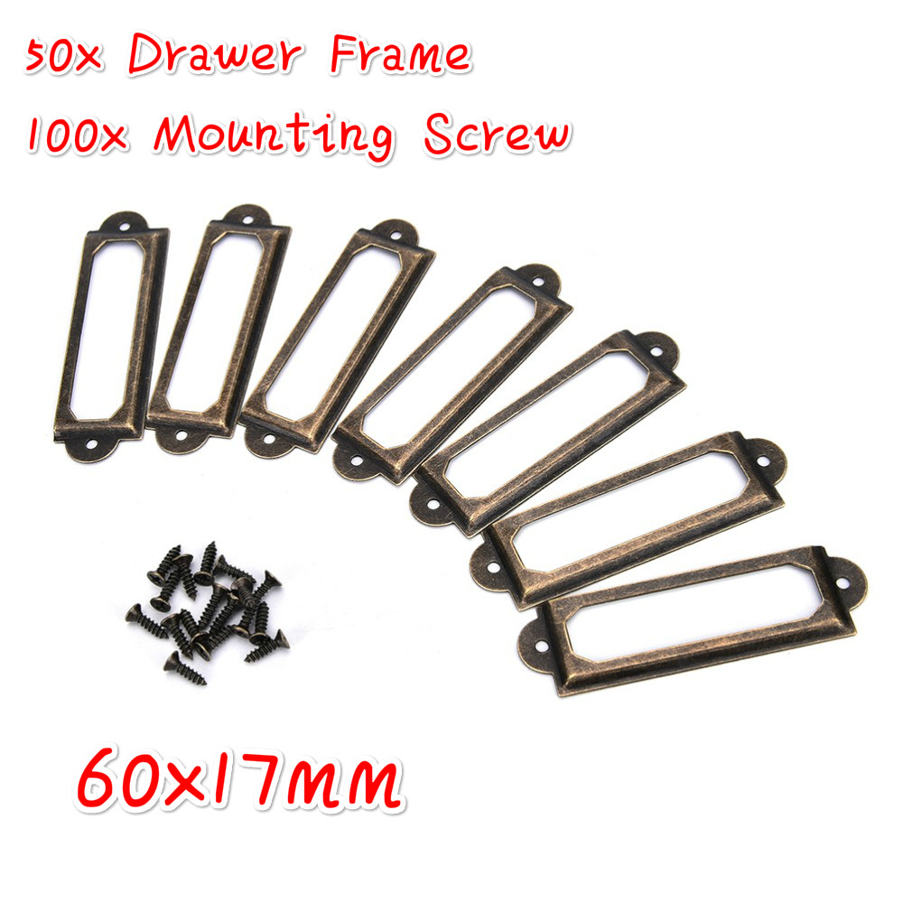 50Pcs Antik Kuningan Logam Lab - Furniture Hardware Names ulasan dan harga