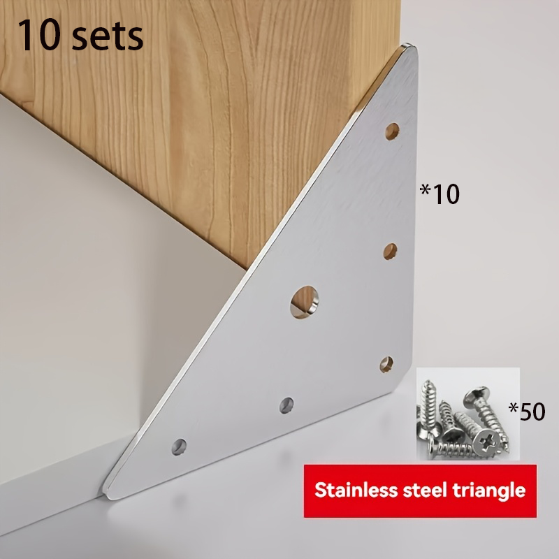 10 Set Braket Sudut Baja Tahan - Furniture Hardware Fasteners ulasan dan harga