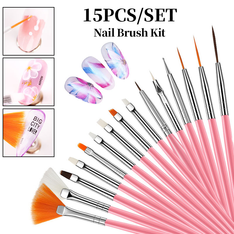 LINMANDA 15 Set Kuas Seni Kuku - Furniture Hardware Nails ulasan dan harga