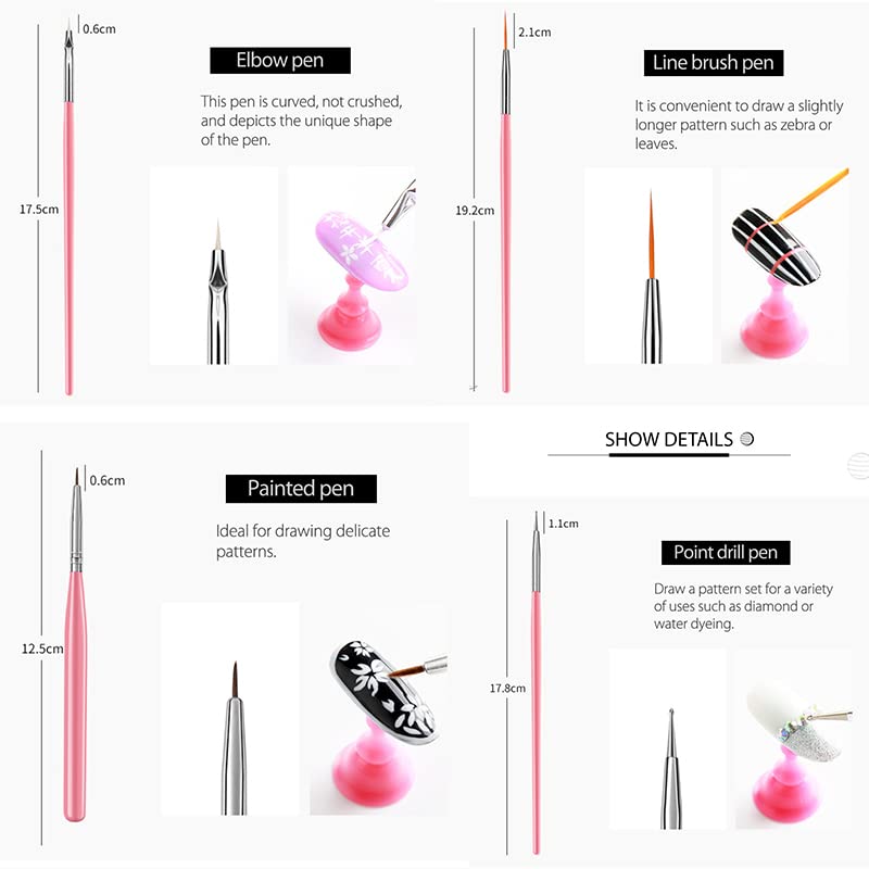 LINMANDA 15 Set Kuas Seni Kuku - Furniture Hardware Nails ulasan dan harga